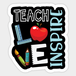 Teach Love Inspire Happy Teacher Day To Me You Students Sticker